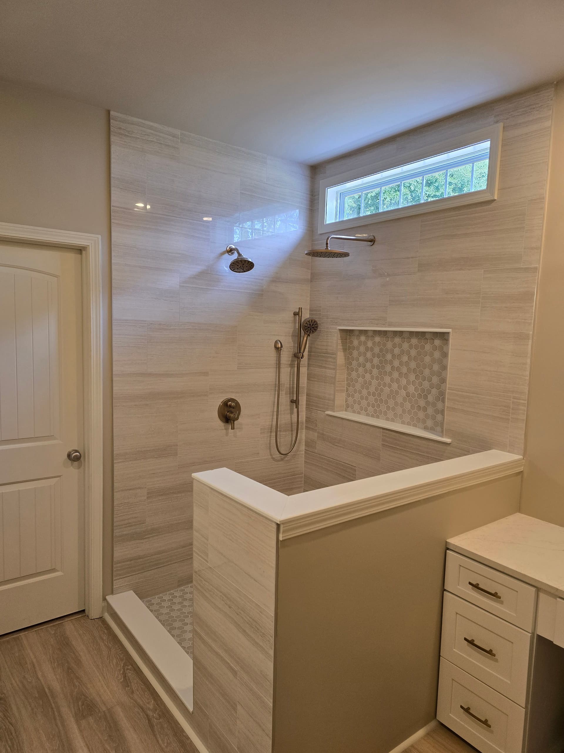 Gallery photos for Double Vanity and Walk-In Shower Bathroom Renovation: Image #1