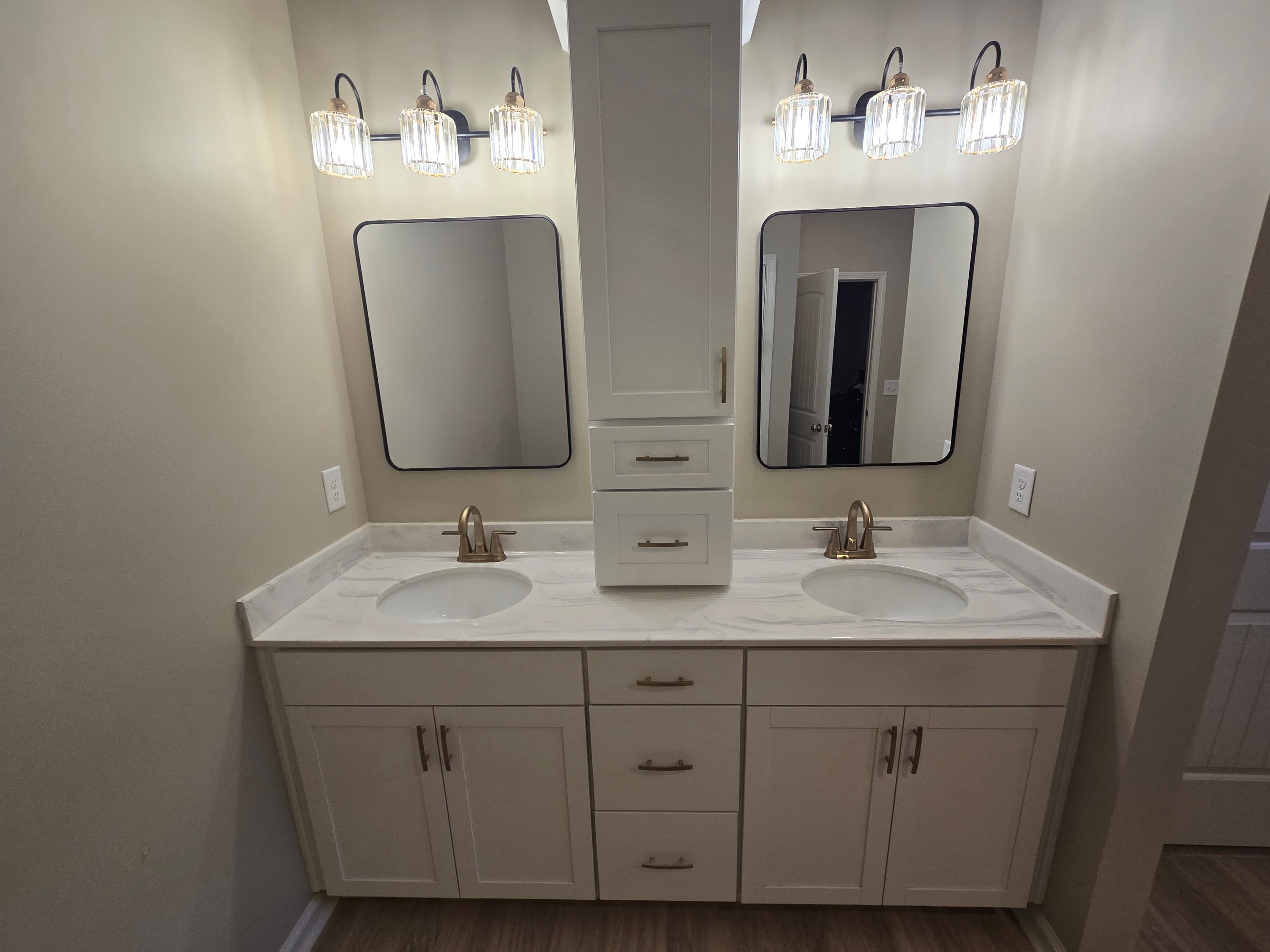 Project Double Vanity and Walk-In Shower Bathroom Renovation image